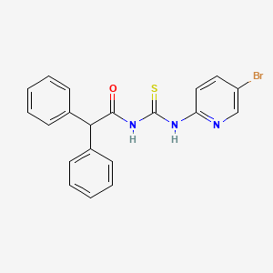 molecular formula C20H16BrN3OS B3689154 N-[(5-bromopyridin-2-yl)carbamothioyl]-2,2-diphenylacetamide 