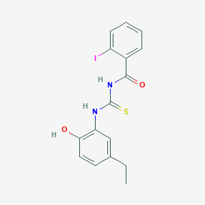 molecular formula C16H15IN2O2S B3689184 N-{[(5-ethyl-2-hydroxyphenyl)amino]carbonothioyl}-2-iodobenzamide 