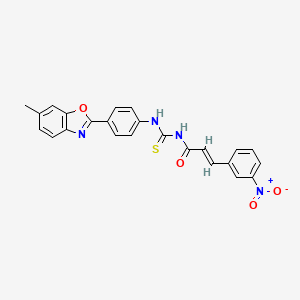molecular formula C24H18N4O4S B3689217 N-({[4-(6-methyl-1,3-benzoxazol-2-yl)phenyl]amino}carbonothioyl)-3-(3-nitrophenyl)acrylamide 