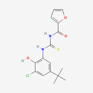 molecular formula C16H17ClN2O3S B3689225 N-{[(5-tert-butyl-3-chloro-2-hydroxyphenyl)amino]carbonothioyl}-2-furamide 