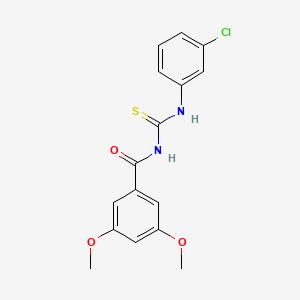 molecular formula C16H15ClN2O3S B3689236 N-[(3-chlorophenyl)carbamothioyl]-3,5-dimethoxybenzamide 