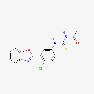 molecular formula C17H14ClN3O2S B3689247 N-[[3-(1,3-benzoxazol-2-yl)-4-chlorophenyl]carbamothioyl]propanamide 
