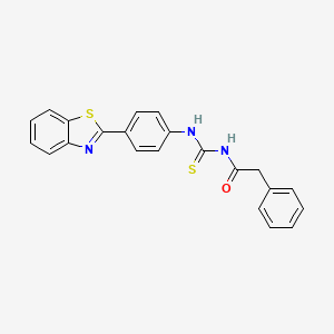 molecular formula C22H17N3OS2 B3689270 N-({[4-(1,3-benzothiazol-2-yl)phenyl]amino}carbonothioyl)-2-phenylacetamide 