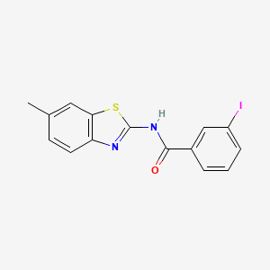 molecular formula C15H11IN2OS B3689359 3-iodo-N-(6-methyl-1,3-benzothiazol-2-yl)benzamide 