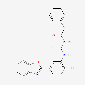 molecular formula C22H16ClN3O2S B3689363 N-{[5-(1,3-benzoxazol-2-yl)-2-chlorophenyl]carbamothioyl}-2-phenylacetamide 