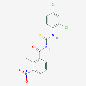 molecular formula C15H11Cl2N3O3S B3689402 N-[(2,4-dichlorophenyl)carbamothioyl]-2-methyl-3-nitrobenzamide 