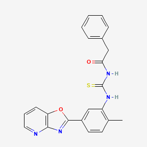 molecular formula C22H18N4O2S B3689460 N-[[2-methyl-5-([1,3]oxazolo[4,5-b]pyridin-2-yl)phenyl]carbamothioyl]-2-phenylacetamide 