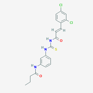 molecular formula C20H19Cl2N3O2S B3689485 N-[3-({[(2E)-3-(2,4-dichlorophenyl)prop-2-enoyl]carbamothioyl}amino)phenyl]butanamide 