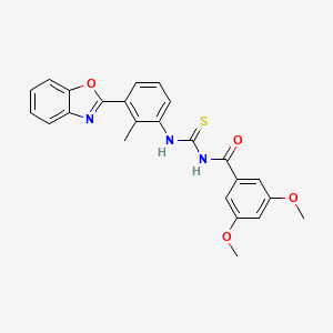 molecular formula C24H21N3O4S B3689631 N-{[3-(1,3-benzoxazol-2-yl)-2-methylphenyl]carbamothioyl}-3,5-dimethoxybenzamide 