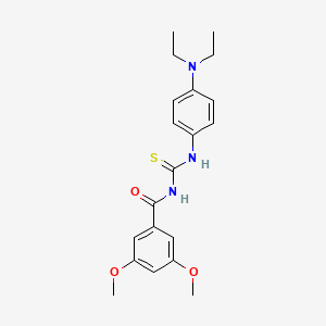 molecular formula C20H25N3O3S B3689656 N-{[4-(diethylamino)phenyl]carbamothioyl}-3,5-dimethoxybenzamide 