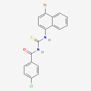molecular formula C18H12BrClN2OS B3689677 N-[(4-bromonaphthalen-1-yl)carbamothioyl]-4-chlorobenzamide 