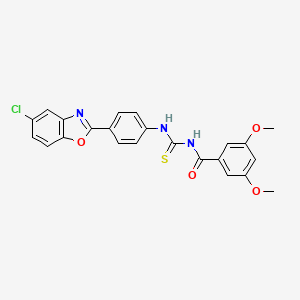 molecular formula C23H18ClN3O4S B3689720 N-{[4-(5-chloro-1,3-benzoxazol-2-yl)phenyl]carbamothioyl}-3,5-dimethoxybenzamide 