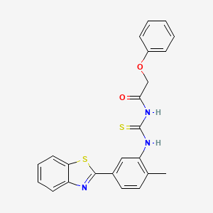 molecular formula C23H19N3O2S2 B3689728 N-{[5-(1,3-benzothiazol-2-yl)-2-methylphenyl]carbamothioyl}-2-phenoxyacetamide 