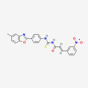 molecular formula C24H18N4O4S B3689776 N-({[4-(5-methyl-1,3-benzoxazol-2-yl)phenyl]amino}carbonothioyl)-3-(3-nitrophenyl)acrylamide 