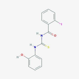 molecular formula C14H11IN2O2S B3689804 N-[(2-hydroxyphenyl)carbamothioyl]-2-iodobenzamide 