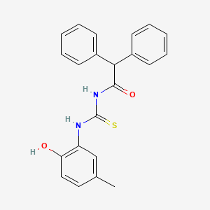 molecular formula C22H20N2O2S B3689812 N-[(2-hydroxy-5-methylphenyl)carbamothioyl]-2,2-diphenylacetamide 