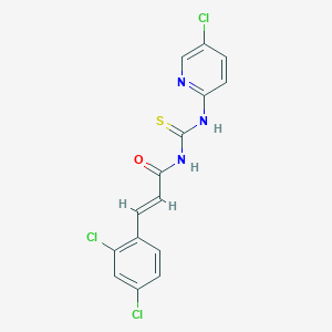 molecular formula C15H10Cl3N3OS B3689831 N-{[(5-chloro-2-pyridinyl)amino]carbonothioyl}-3-(2,4-dichlorophenyl)acrylamide 