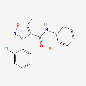 molecular formula C17H12BrClN2O2 B3689846 N-(2-bromophenyl)-3-(2-chlorophenyl)-5-methyl-1,2-oxazole-4-carboxamide 