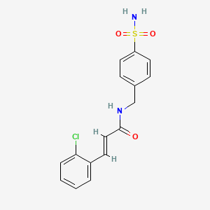 molecular formula C16H15ClN2O3S B3689854 N-[4-(aminosulfonyl)benzyl]-3-(2-chlorophenyl)acrylamide 