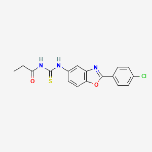 molecular formula C17H14ClN3O2S B3689869 N-[[2-(4-chlorophenyl)-1,3-benzoxazol-5-yl]carbamothioyl]propanamide 