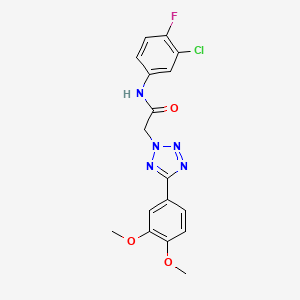 molecular formula C17H15ClFN5O3 B3689908 N-(3-chloro-4-fluorophenyl)-2-[5-(3,4-dimethoxyphenyl)-2H-tetrazol-2-yl]acetamide 