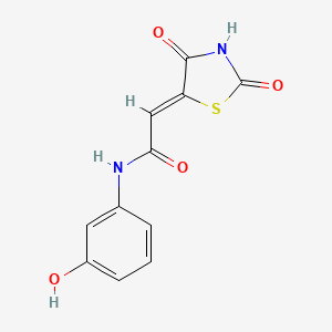 molecular formula C11H8N2O4S B3689944 2-(2,4-dioxo-1,3-thiazolidin-5-ylidene)-N-(3-hydroxyphenyl)acetamide 