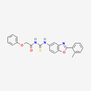 molecular formula C23H19N3O3S B3689952 N-[[2-(2-methylphenyl)-1,3-benzoxazol-5-yl]carbamothioyl]-2-phenoxyacetamide 