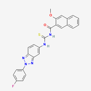 molecular formula C25H18FN5O2S B3689974 N-{[2-(4-fluorophenyl)-2H-benzotriazol-5-yl]carbamothioyl}-3-methoxynaphthalene-2-carboxamide 