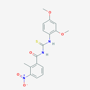 molecular formula C17H17N3O5S B3689990 N-[(2,4-dimethoxyphenyl)carbamothioyl]-2-methyl-3-nitrobenzamide 