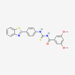 molecular formula C23H19N3O3S2 B3690018 N-({[4-(1,3-benzothiazol-2-yl)phenyl]amino}carbonothioyl)-3,5-dimethoxybenzamide 
