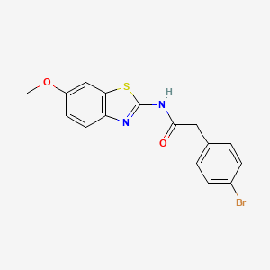 molecular formula C16H13BrN2O2S B3690022 2-(4-bromophenyl)-N-(6-methoxy-1,3-benzothiazol-2-yl)acetamide 