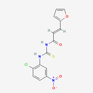 molecular formula C14H10ClN3O4S B3690028 N-{[(2-chloro-5-nitrophenyl)amino]carbonothioyl}-3-(2-furyl)acrylamide 