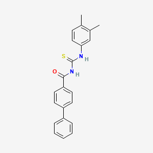 molecular formula C22H20N2OS B3690056 N-[(3,4-dimethylphenyl)carbamothioyl]biphenyl-4-carboxamide 