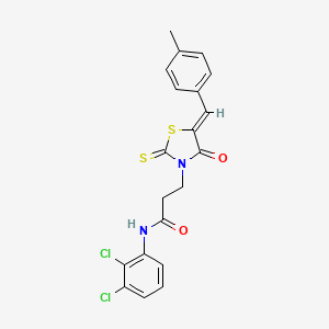 molecular formula C20H16Cl2N2O2S2 B3690104 N-(2,3-dichlorophenyl)-3-[5-(4-methylbenzylidene)-4-oxo-2-thioxo-1,3-thiazolidin-3-yl]propanamide 