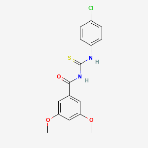 molecular formula C16H15ClN2O3S B3690159 N-{[(4-chlorophenyl)amino]carbonothioyl}-3,5-dimethoxybenzamide 