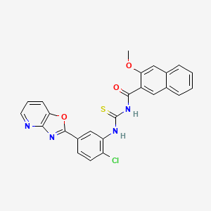 molecular formula C25H17ClN4O3S B3690168 N-{[(2-chloro-5-[1,3]oxazolo[4,5-b]pyridin-2-ylphenyl)amino]carbonothioyl}-3-methoxy-2-naphthamide 