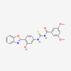 molecular formula C23H19N3O5S B3690211 N-({[4-(1,3-benzoxazol-2-yl)-3-hydroxyphenyl]amino}carbonothioyl)-3,5-dimethoxybenzamide 