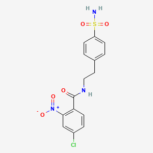 molecular formula C15H14ClN3O5S B3690215 N-[4-(AMINOSULFONYL)PHENETHYL]-4-CHLORO-2-NITROBENZAMIDE 