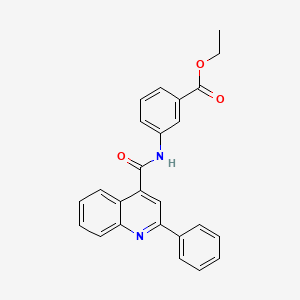 molecular formula C25H20N2O3 B3690225 ETHYL 3-(2-PHENYLQUINOLINE-4-AMIDO)BENZOATE 