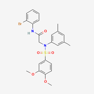 molecular formula C24H25BrN2O5S B3690254 N~1~-(2-bromophenyl)-N~2~-[(3,4-dimethoxyphenyl)sulfonyl]-N~2~-(3,5-dimethylphenyl)glycinamide 