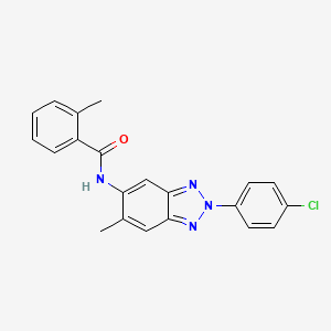 molecular formula C21H17ClN4O B3690316 N-[2-(4-chlorophenyl)-6-methyl-2H-benzotriazol-5-yl]-2-methylbenzamide 