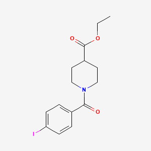 molecular formula C15H18INO3 B3690330 Ethyl 1-[(4-iodophenyl)carbonyl]piperidine-4-carboxylate 