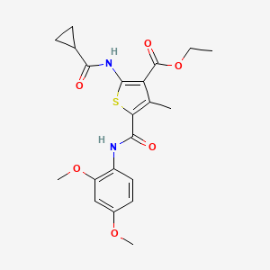 molecular formula C21H24N2O6S B3690340 Ethyl 2-cyclopropaneamido-5-[(2,4-dimethoxyphenyl)carbamoyl]-4-methylthiophene-3-carboxylate 