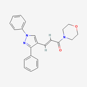 molecular formula C22H21N3O2 B3690366 (2E)-3-(1,3-diphenyl-1H-pyrazol-4-yl)-1-(morpholin-4-yl)prop-2-en-1-one 