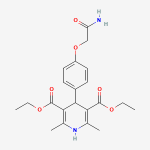 molecular formula C21H26N2O6 B3690404 Diethyl 4-[4-(2-amino-2-oxoethoxy)phenyl]-2,6-dimethyl-1,4-dihydropyridine-3,5-dicarboxylate CAS No. 6238-08-0