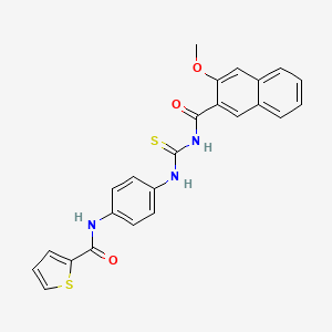 molecular formula C24H19N3O3S2 B3690446 N-[4-({[(3-methoxy-2-naphthoyl)amino]carbonothioyl}amino)phenyl]-2-thiophenecarboxamide 