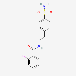 molecular formula C15H15IN2O3S B3690461 2-iodo-N-[2-(4-sulfamoylphenyl)ethyl]benzamide 