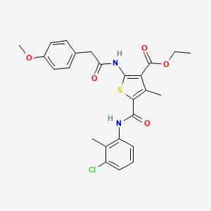 molecular formula C25H25ClN2O5S B3690513 ETHYL 5-[(3-CHLORO-2-METHYLPHENYL)CARBAMOYL]-2-[2-(4-METHOXYPHENYL)ACETAMIDO]-4-METHYLTHIOPHENE-3-CARBOXYLATE 