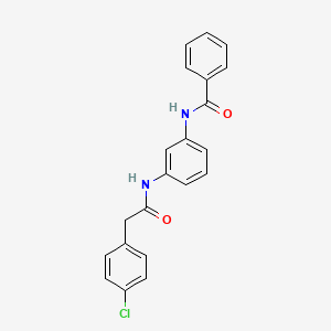 molecular formula C21H17ClN2O2 B3690690 N-(3-{[2-(4-chlorophenyl)acetyl]amino}phenyl)benzamide 