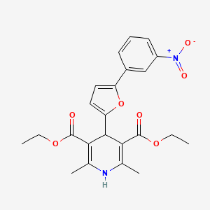 molecular formula C23H24N2O7 B3690721 diethyl 2,6-dimethyl-4-[5-(3-nitrophenyl)-2-furyl]-1,4-dihydro-3,5-pyridinedicarboxylate 
